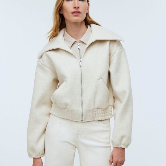 NWT Madewell Zip-front Shawl Bomber S - Picture 1 of 8